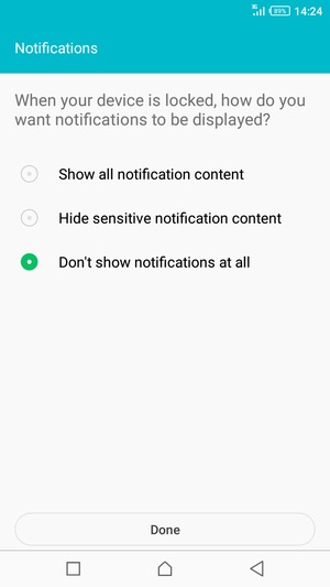 Select your preferred option and select Done