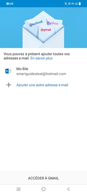 Sélectionnez ACCÉDER À GMAIL