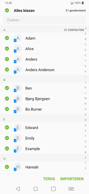 Selecteer IMPORTEREN