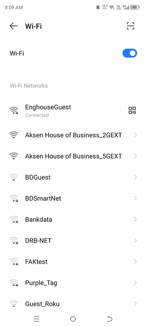 You are now connected to the Wi-Fi network