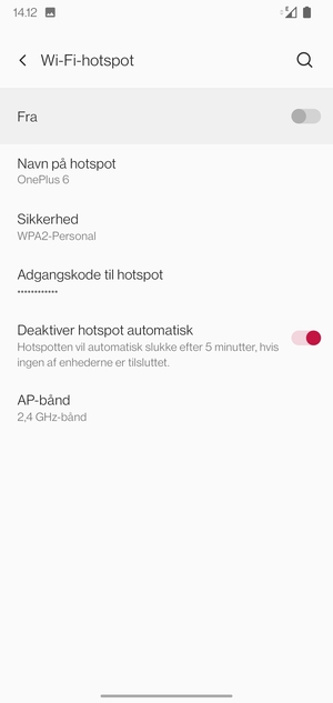 Slå Wi-Fi hotspot til