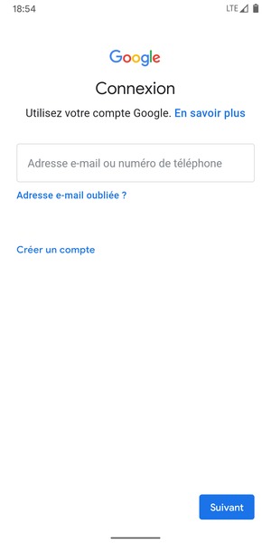 Saisissez votre adresse e-mail et sélectionnez Suivant