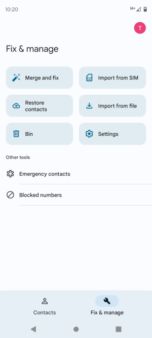 Select Import from SIM