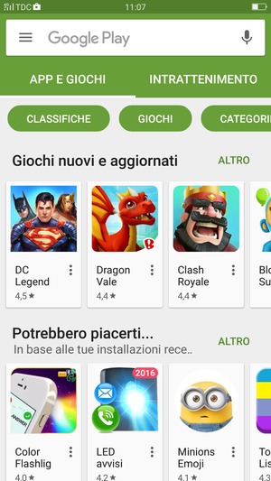 Seleziona la barra di ricerca