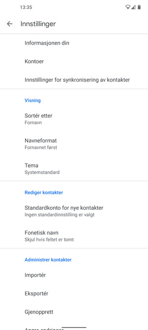 Bla til og velg Importér