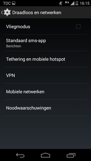 Selecteer Mobiele netwerken
