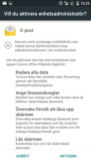 Välj AKTIVERA