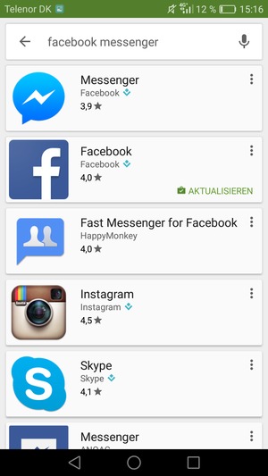 Wählen Sie die App