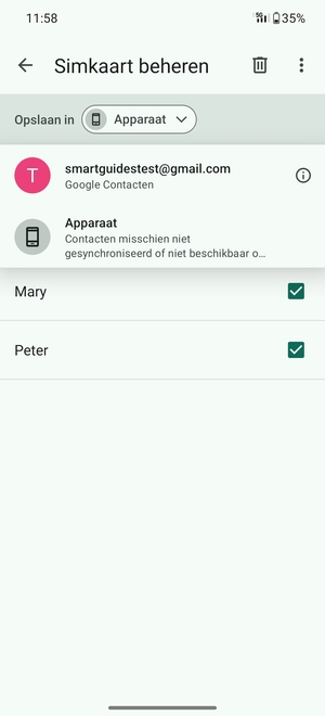 Selecteer uw Google-account