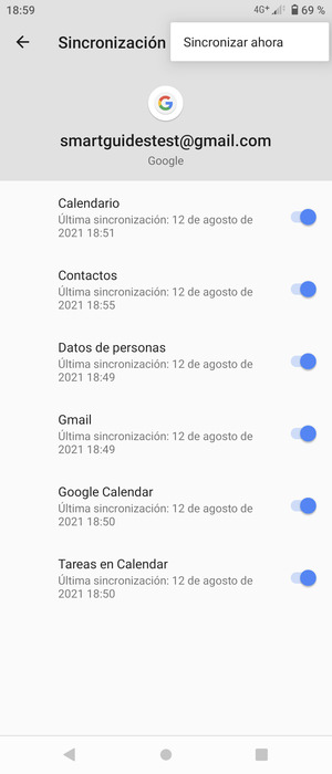 Seleccione Sincronizar ahora