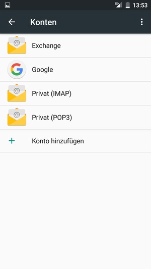 Wählen Sie Google