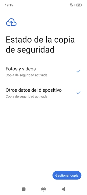 Seleccione Gestionar copia