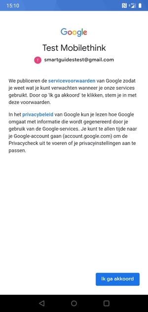Selecteer Ik ga akkoord