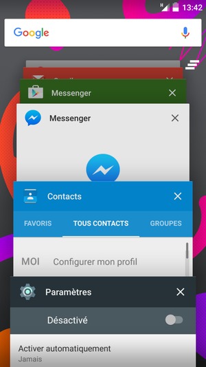 Faites glisser les applis vers la droite pour les fermer