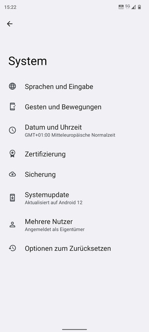 Wählen Sie Systemupdate