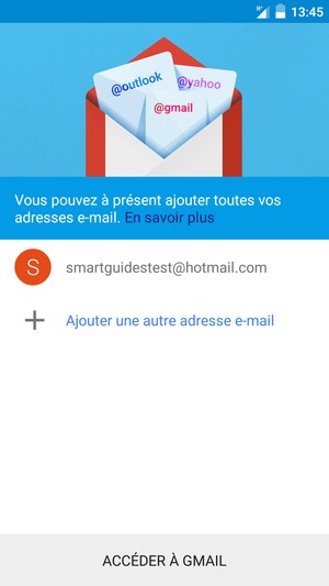 Sélectionnez ACCÉDER À GMAIL