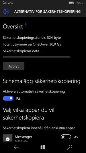 Din information kommer att synkroniseras