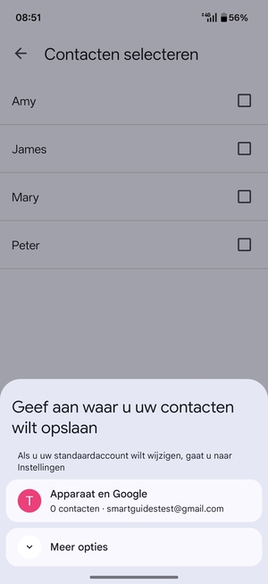 Selecteer  Apparaat en Google