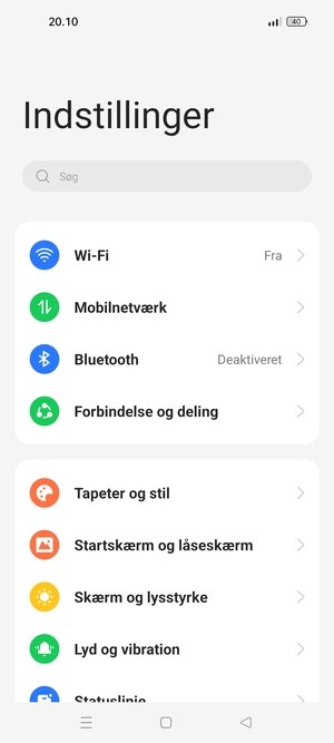 Vælg Mobilnetværk