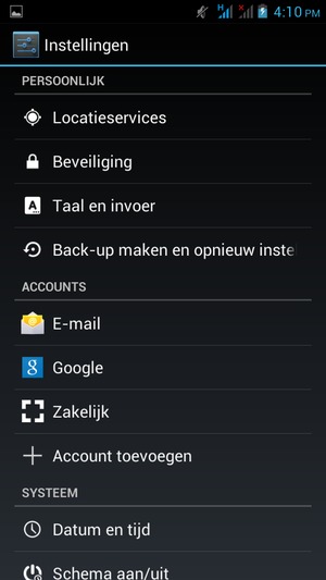 Scroll naar en selecteer Beveiliging