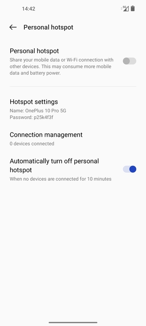 Select Hotspot settings