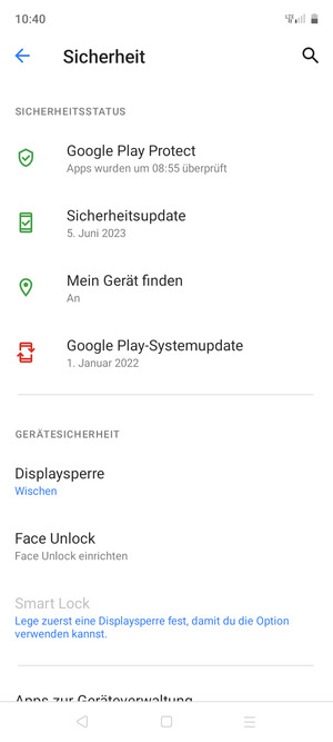 Wählen Sie Displaysperre