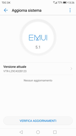 Se il tuo telefono è aggiornato, vedrai la seguente schermata