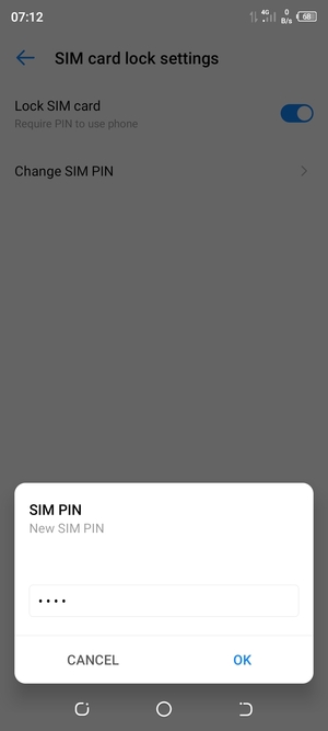Enter your New SIM PIN and select OK