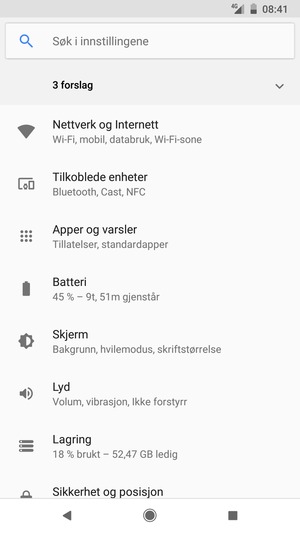 Velg Nettverk og Internett