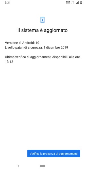Seleziona Verifica la presenza di aggiornamenti