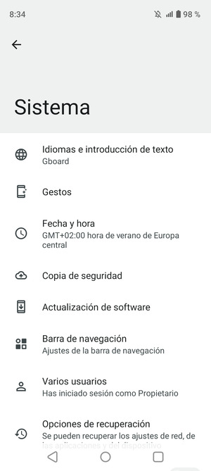 Seleccione Actualización de software