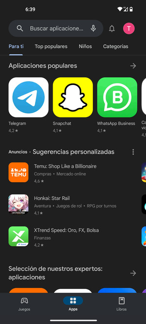 Seleccione la barra de Búsqueda