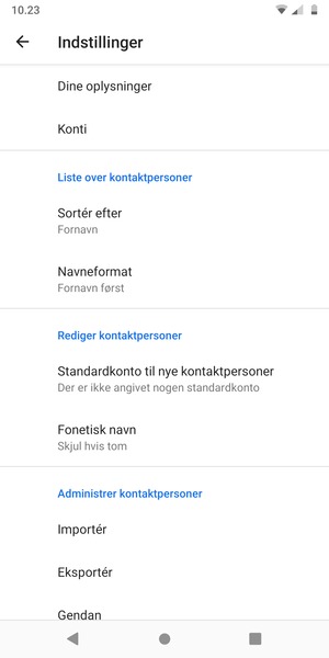 Scroll til og vælg Importér