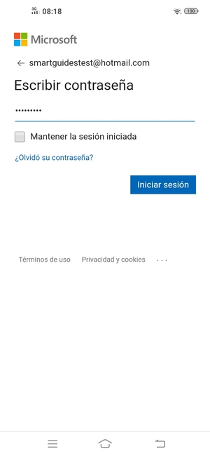 Introduzca su contraseña y seleccione Iniciar sesión