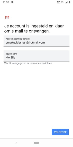 Geef uw account een naam en voer uw naam in. Selecteer VOLGENDE