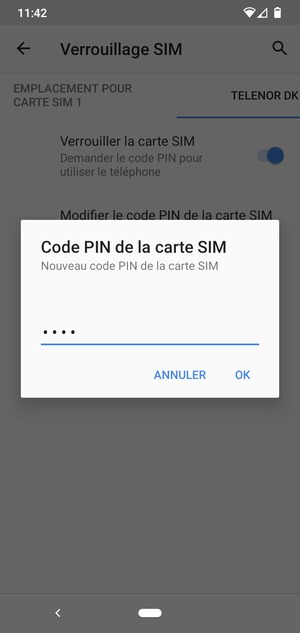 Saisissez votre Nouveau code PIN de la carte SIM et sélectionnez OK
