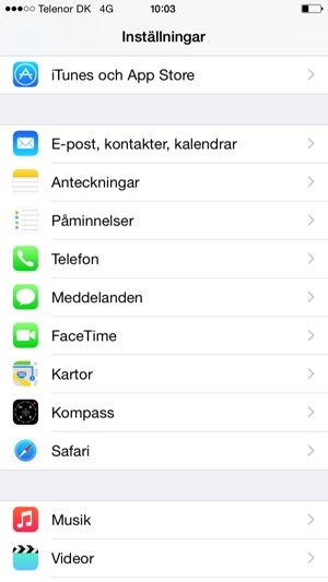 För att byta SIM-kortets PIN, återgå till Inställningar-menyn, scroll till och välj Telefon