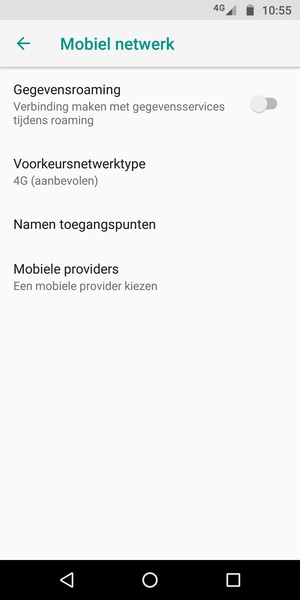 Selecteer Voorkeursnetwerktype
