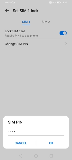 Enter your Old SIM PIN and select OK