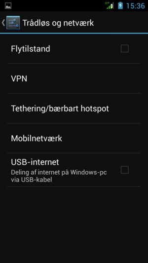 Vælg Tethering/bærbart hotspot