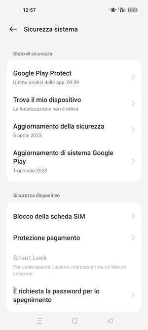 Scorri e seleziona  Blocco della scheda SIM