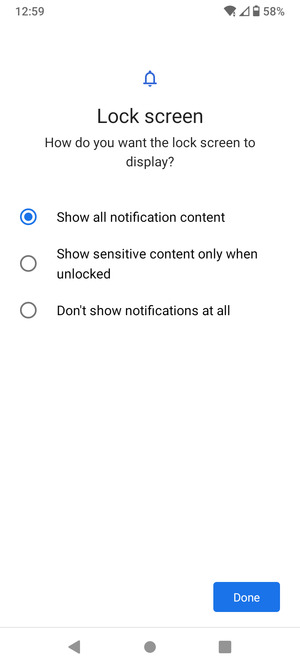 Select your preferred option and select Done
