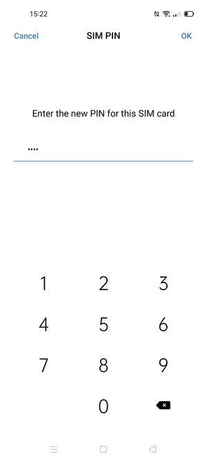 Enter your New SIM PIN and select OK