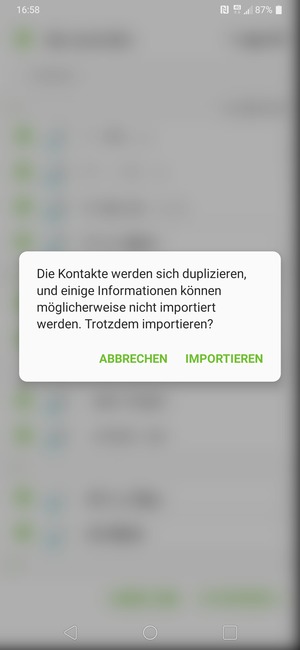 Wählen Sie IMPORTIEREN