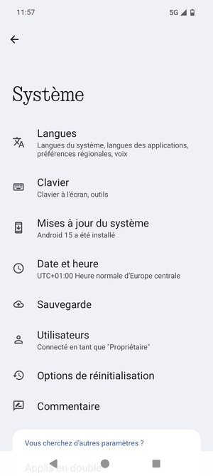 Sélectionnez Mises à jour du système