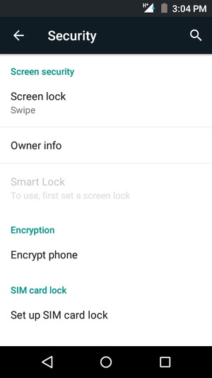 Select Screen lock