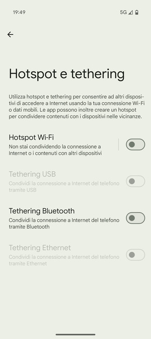 Seleziona Hotspot Wi-Fi