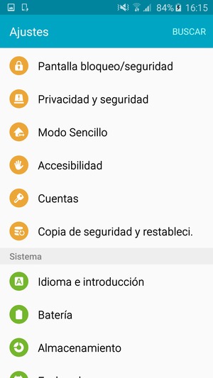 Desplácese y seleccione Cuentas