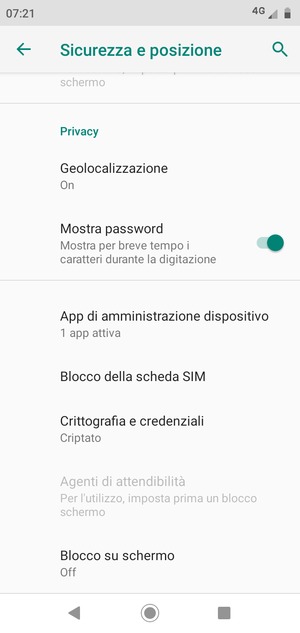 Seleziona Blocco della scheda SIM