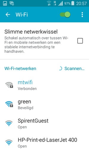 U bent nu verbonden met het WiFi-netwerk